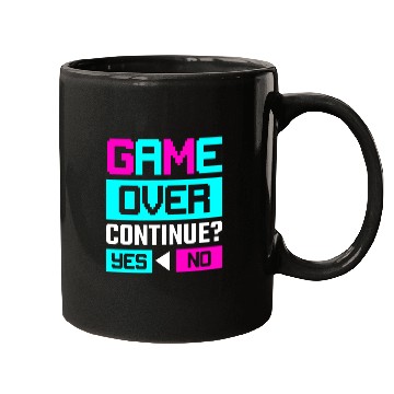 Discover Game Over Continue Yes or No Mugs