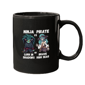 Discover Ninja vs Pirate, Lurk or Brave Mugs
