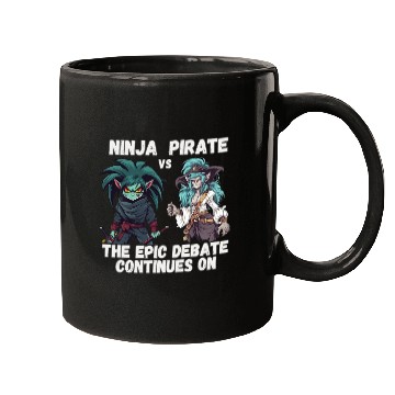 Discover Ninja vs Pirate, Debate Mugs