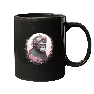 Discover Cute Monkey Flower Crown Monkeys Lover Mugs