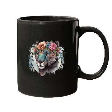 Discover Cute Jaguar Flower Crown Africa Safari Animal Love Mugs