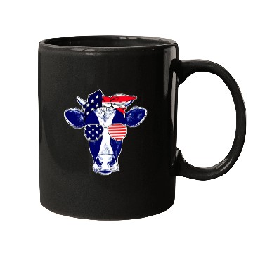 Discover American Cows Farmer Patriotic Cow Mugs 4th