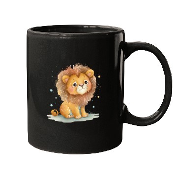 Discover Sweet Pastel Lion Drawing Mugs