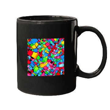 Discover ABSTRACT PAINTING COLORFULL WATERBASE CUBE BLACK Mugs