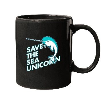 Discover Funny Save the Sea Unicorn Narwhal Mugs