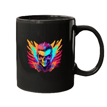 Discover Neon Wings Skull Mugs