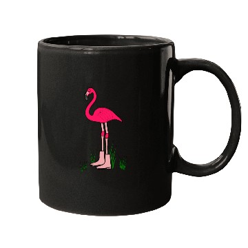 Discover Flamingo with boots art animal print bird pink Mugs