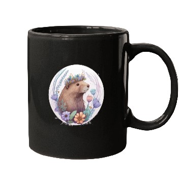 Discover Cute Watercolor Beaver Flower Crown Mugs