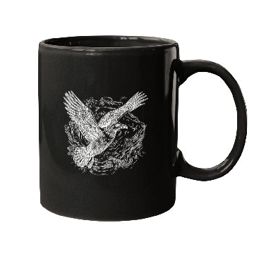 Discover Flying Seagull Over The Water Cloud Mugs