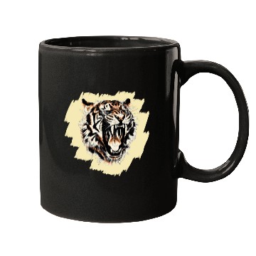 Discover Cool tiger motif on background Mugs
