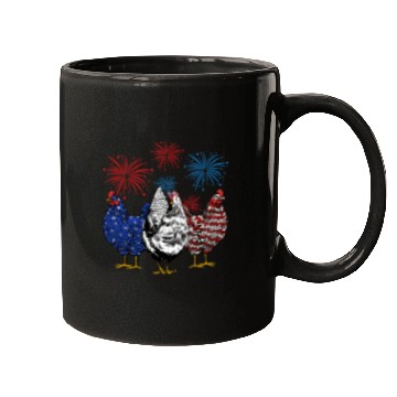 Discover Funny Chickens American Flag Patriotic Farmer 4th Mugs
