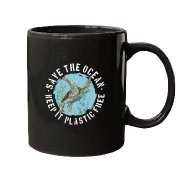 Discover Save The Ocean Keep It Plastic Free Mugs