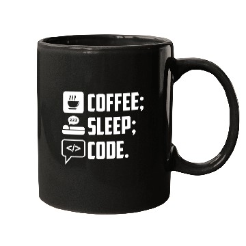 Discover Coffee Sleep Code Loop funny programmer lifestyle Mugs
