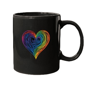 Discover Pride & Joy: Rainbow Heart, Embracing LGBT Love & Mugs