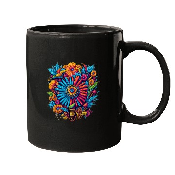 Discover colorful floral bouquet graphic design Mugs