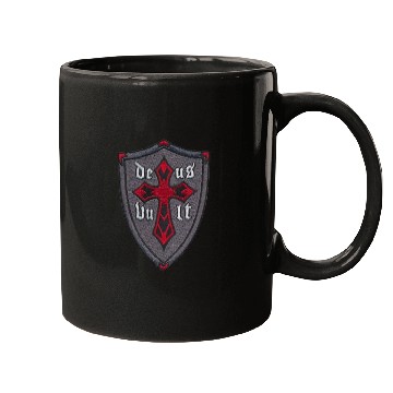 Discover Deus Vult Cross on Shield Mugs