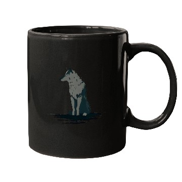 Discover Wolf alone : wolf and deer Mugs