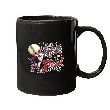 Discover I Teach Kids To Hit And Steal Baseball Catcher Mugs
