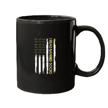 Discover I Read Banned Books Retro USA Flag Reading Mugs