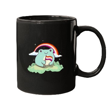 Discover Lesbian Pride Flag Cute Frog Subtle LGBTQ Mugs