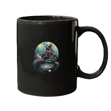 Discover Dirt Bike Moon Motocross Motorcycle Riding Biker Mugs