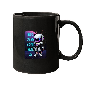Discover Chibi Mecha: A Cute Cyberpunk Design 3 Mugs