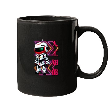 Discover Chibi Mecha: A Cute Cyberpunk Design 4 Mugs