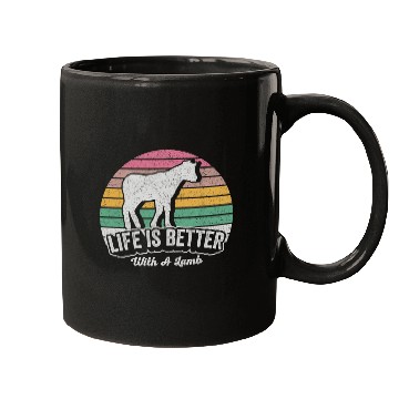 Discover Funny Lamb Vintage Retro Life Is Better With Mugs