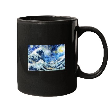 Discover Great Wave During a Starry Night Click on Artist Mugs