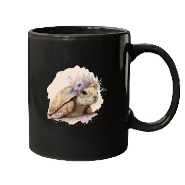 Discover Cute Watercolor Tortoise Turtle Flower Crown Anima Mugs