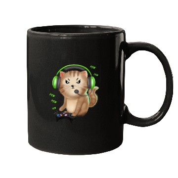 Discover Cat Gaming Gift Video Games Lover Nerd Girl Mugs