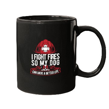 Discover Firefighter Thin Red Line Dog Mugs