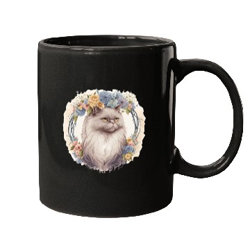 Discover Cute Persian Cat Flower Crown Cats Pet Kitten Mugs