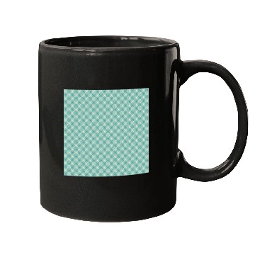 Discover Teal Geometric Floral Retro Pattern Mugs