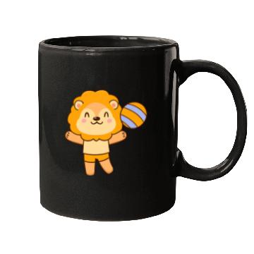 Discover Lion playing volleyball Mugs