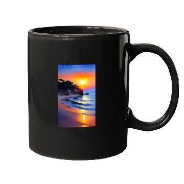 Discover A sunrise with a seaside view Mugs
