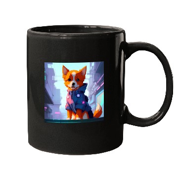 Discover Cute Cyberpunk Dog Mugs