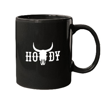Discover Howdy Cow Skull Western Cowboy Cowgirl Rodeo Howdy Mugs