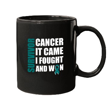 Discover Ovarian Cancer Fight Cancer Ribbon Mugs