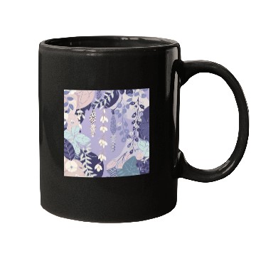 Discover Wisteria Pattern, Japanese Kimono Fabric Pattern Mugs