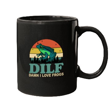 Discover Dilf-Damn I Love Frogs Saying Frog-Amphibian Mugs