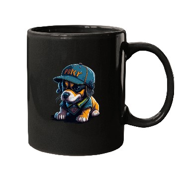Discover Cute Rottweiler Dog Wearing Baseball Hat Mugs