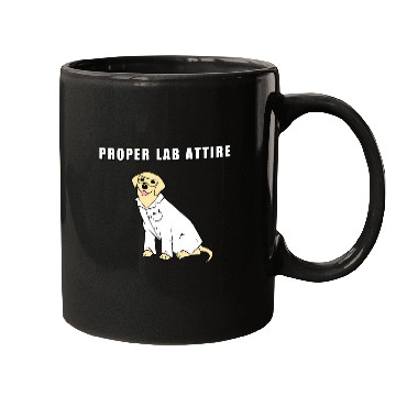 Discover Proper Lab Attire Laboratory Dog Pun Science Mugs