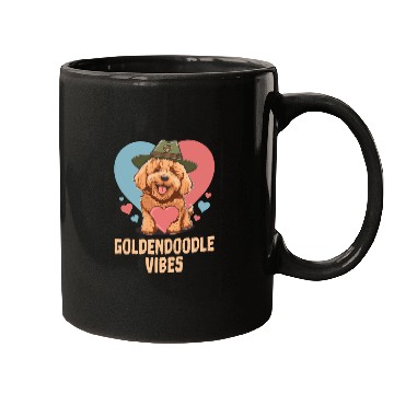 Discover Goldendoodle Vibes Cute Dog Mom Golden Doodle Dog Mugs