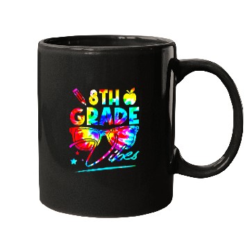 Discover Rainbow Tie Dye Glasses 8th Grade Vibes Back To Sc Mugs