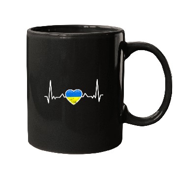 Discover Heartbeat Ukraine Heart Ukrainian Flag Mugs