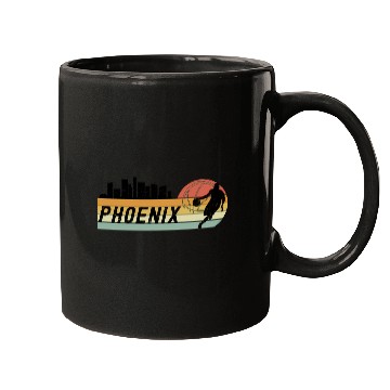 Discover Phoenix Az Cityscape Sun Basketball Fans Mugs
