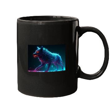 Discover Neon Fur Wolf Mugs