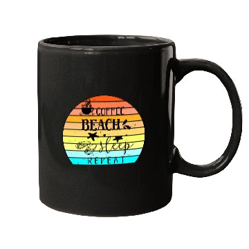 Discover Coffee Beach Sleep Repeat Mugs