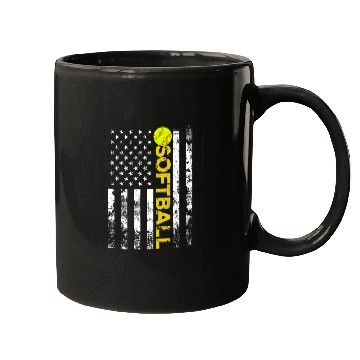 Discover American Flag Softball Team Mugs